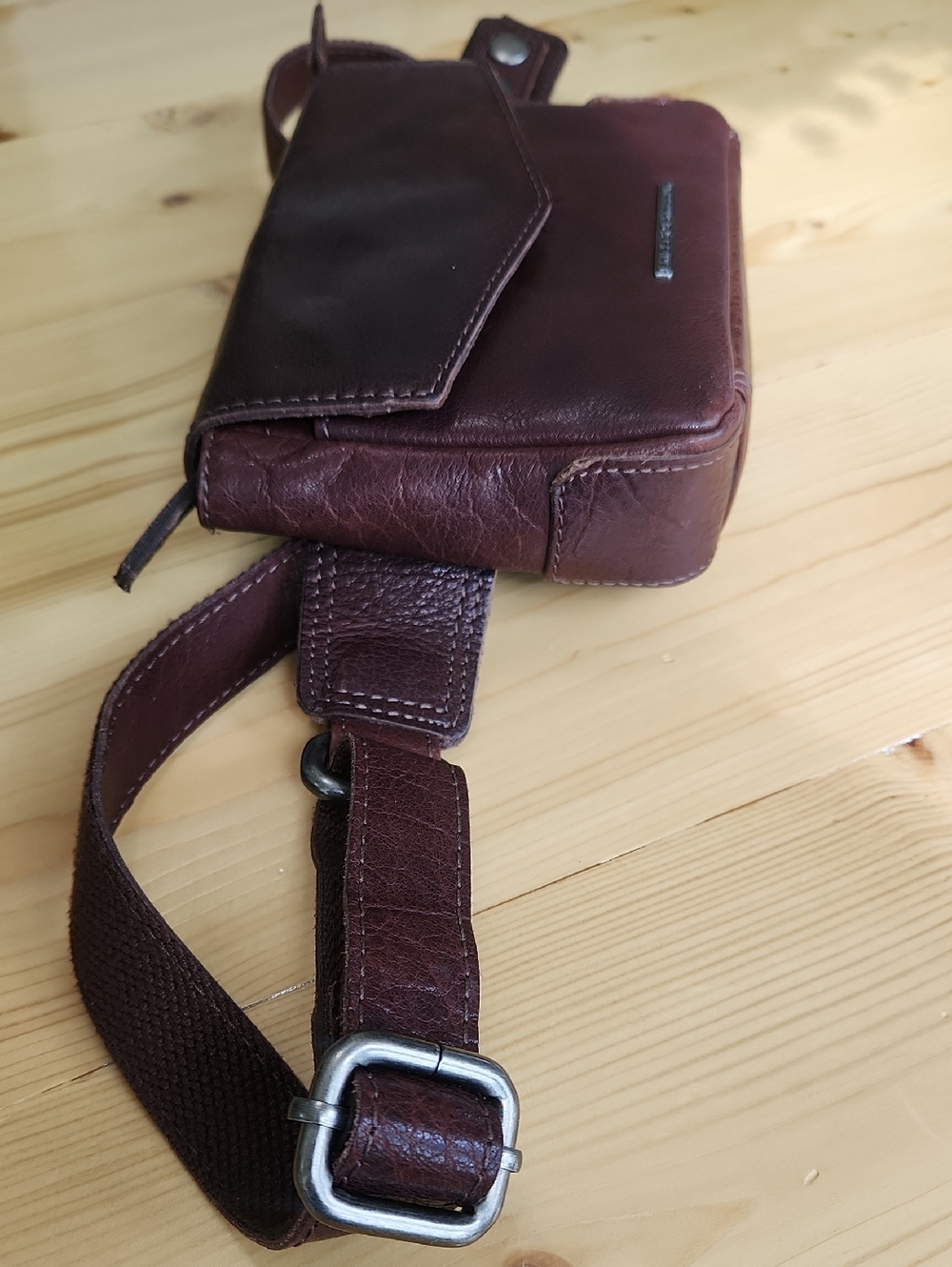 Spikes & Sparrow Leather Crossbody Belt Bag Brown Multi Pocket Fanny Pack Unisex - Picture 14 of 17